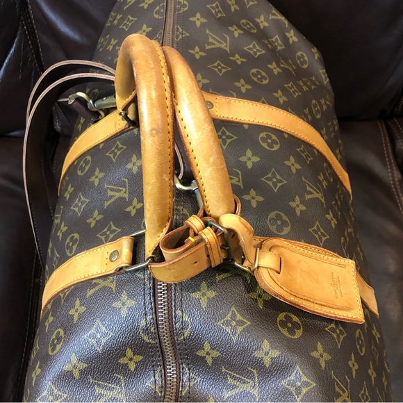 LOUIS VUITTON Monogram Keepall LV 55 Boston Travel Weekend Duffle Bag AUTHENTIC - Picture 8 of 17